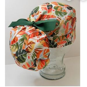Fold up pony tail scrub hat